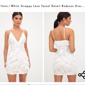 Pretty little things white tassel dress